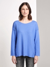 Tom Tailor geripptes Oversized Shirt blue