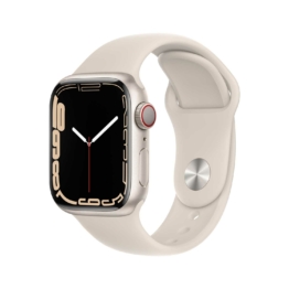 Apple Watch S7 Aluminium 41mm Cellular Sternenlicht (Sportarmband sternenlicht)