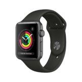 Apple Watch Series 3 GPS, 42mm Alu, Space Grau, Sportarmband, Schwarz // NEU