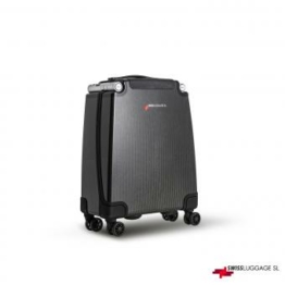 SwissLuggage SL Cabin Suitcase 55cm 4R Black/Silver