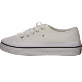 Tommy Hilfiger Plateau-Leinenschuh in weiss