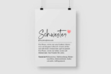 Schwester Definition - Personalisiertes Poster