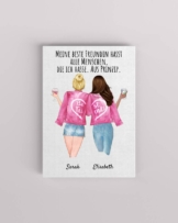 Schwestern Pink -  Personalisierter Kunstdruck (Poster, Leinwand)