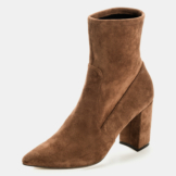 Veloursstiefeletten mit Blockabsatz