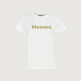 T-Shirt aus Bio-Baumwolle mit "blessed"-Stickerei