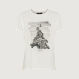 T-Shirt im Baumwolle-Modal-Mix mit Eiffelturm-Print