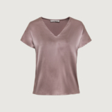 Boxy-Shirt im Seide-Viskose-Mix mit V-Neck