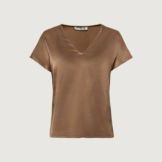 Boxy-Shirt im Seide-Viskose-Mix mit V-Neck